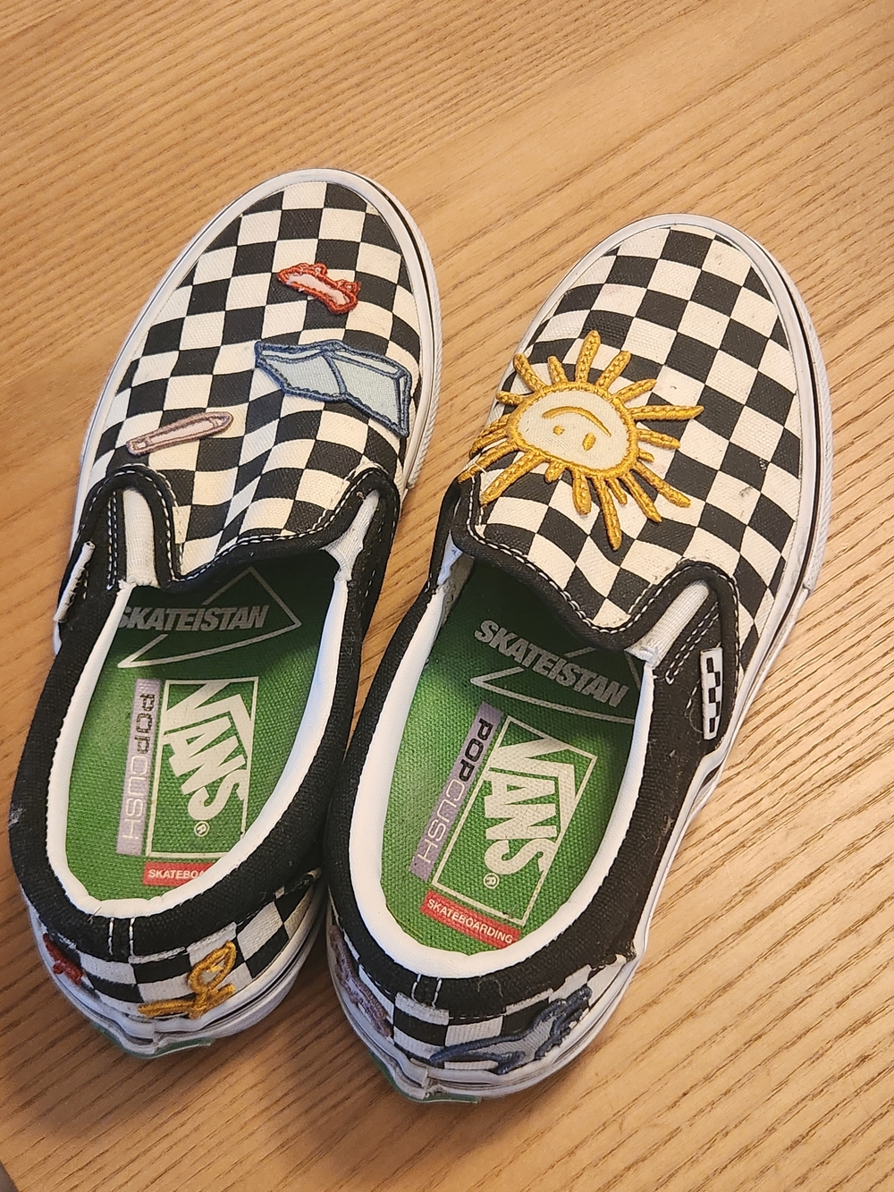 Vans SKATEISTAN Classic Slip-On Checkeroard Black & White Size 5